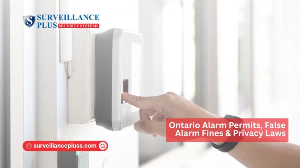 Emergency response monitoring system and alarm control panel related to Ontario alarm permits and false alarm regulations